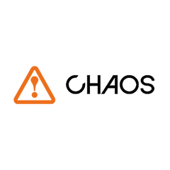 Das Logo der Shisha Tabak Marke Chaos mit ihrem Orangen Ausrufezeichen und Schwarzer Schrift bekannt für ihre Sorte Falim