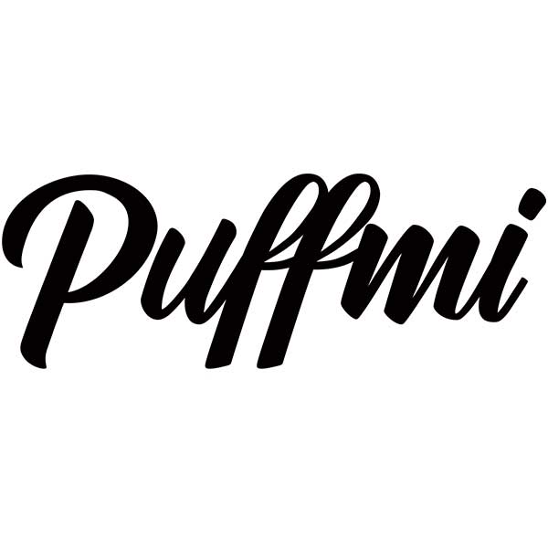 Das Logo der Vape Marke Puffmi in einer schwarzen comic schrift