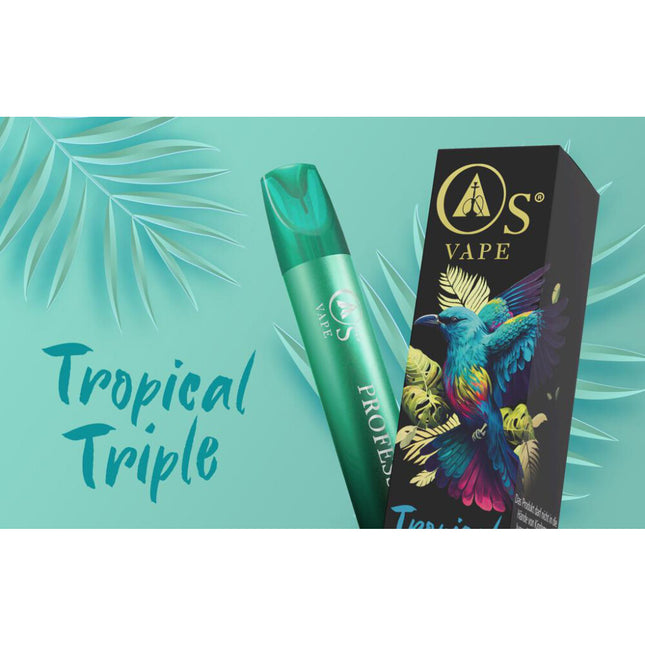 Die Einweg E-zigarette von der Marke OS Vapes in der Sorte Tropical Triple