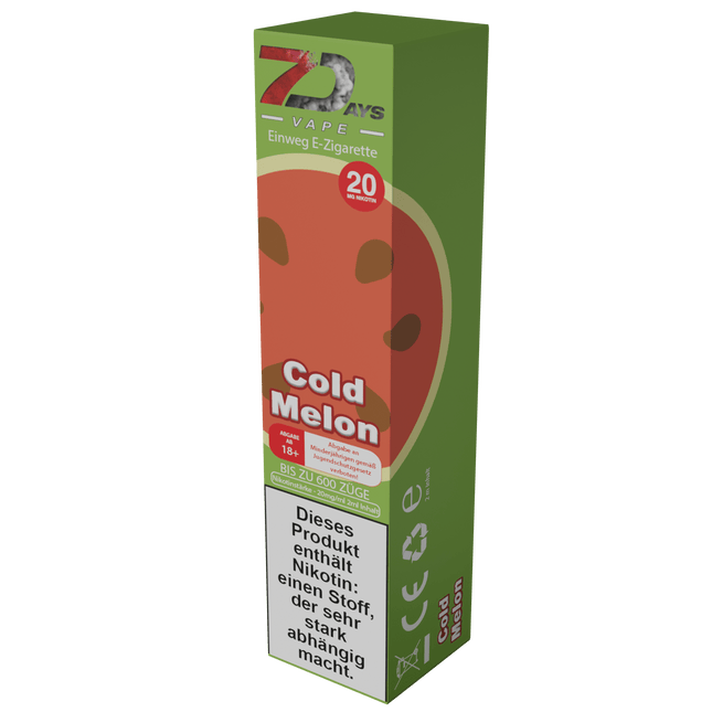 7 Days Vape - Cold Melon 2ml/20mg