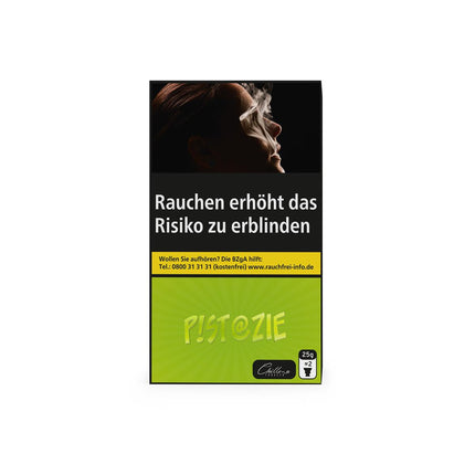 Die Sorte Pistazie von der Shisha Tabak Marke Chillma in einer 25g Schachtel