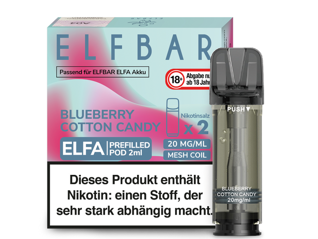 Elfbar ELFA Pods - Blueberry Cotton Candy (2er Pack)