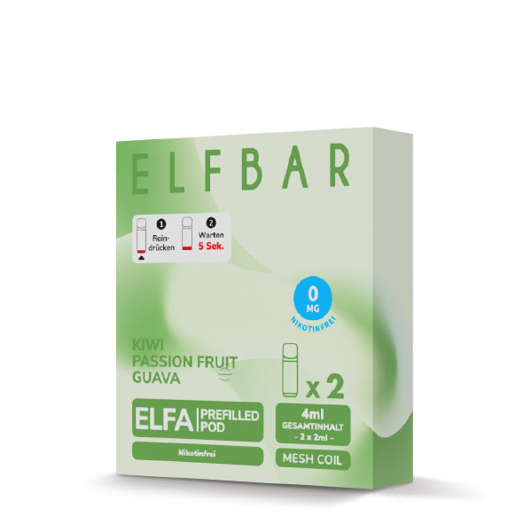 Elfbar ELFA Pods Nikotinfrei - Kiwi Passionfruit Guava (2er Pack)