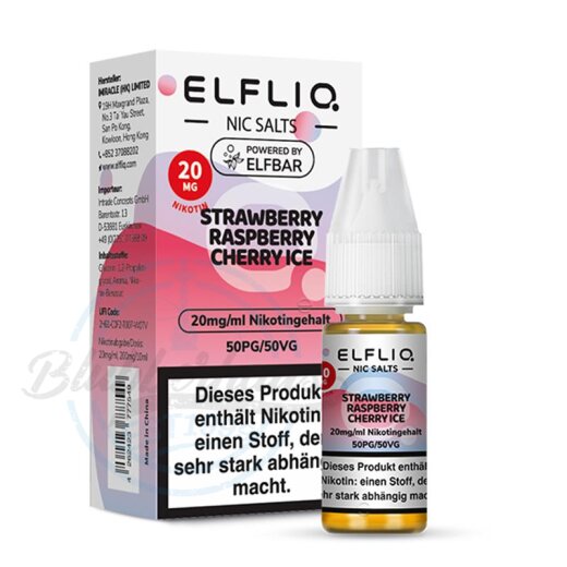 Elfbar ElfLIQ 10ml - Strawberry Raspberry Cherry Ice 20mg
