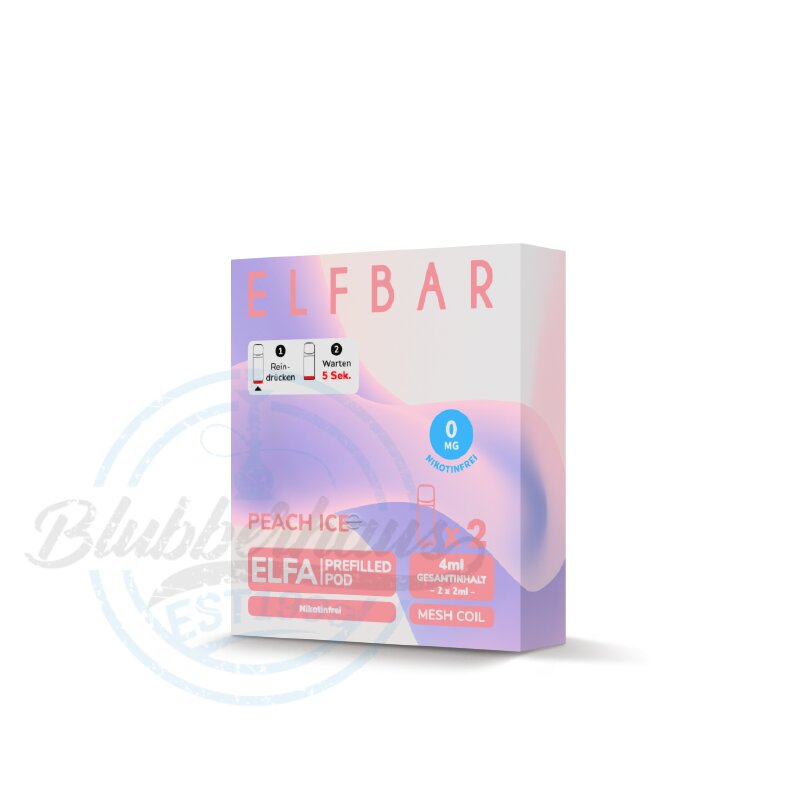 ELFA Liquid Pods Peach Ice - Nikotinfrei, 600 Zge - Elf Bar, 7,99