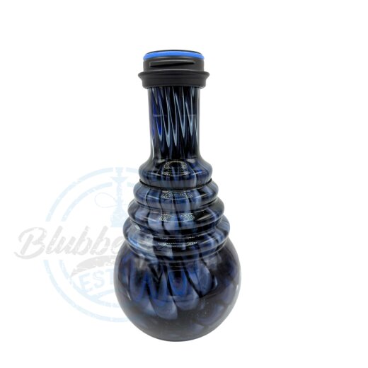 Amy Shisha - Ersatzglas Zuri Line Schwarzes Gewinde - Schwarz Blau