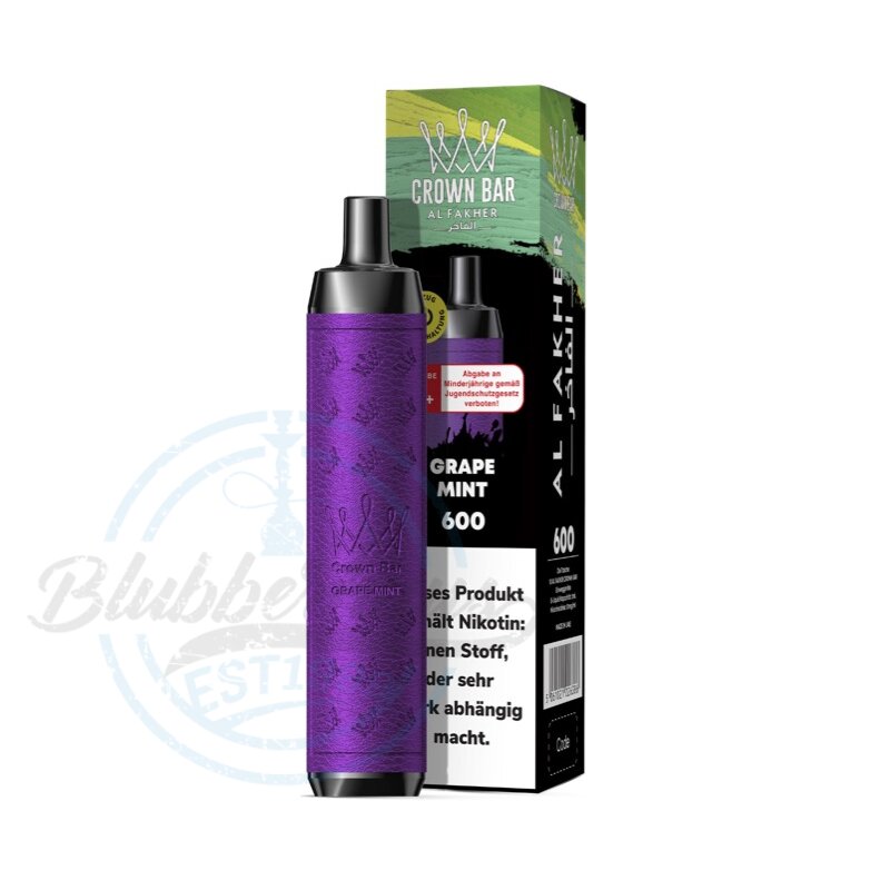 Al Fakher Crown Bar 600 Grape Mint – Premium Einweg Vape
