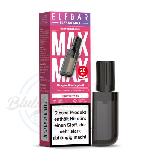 Elfbar Max - Pod 10ml Strawberry Ice 20mg