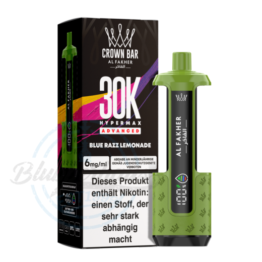 Al Fakher Crown Bar 30K Hypermax Advanced Basisgerät - Blue Razz Lemonade