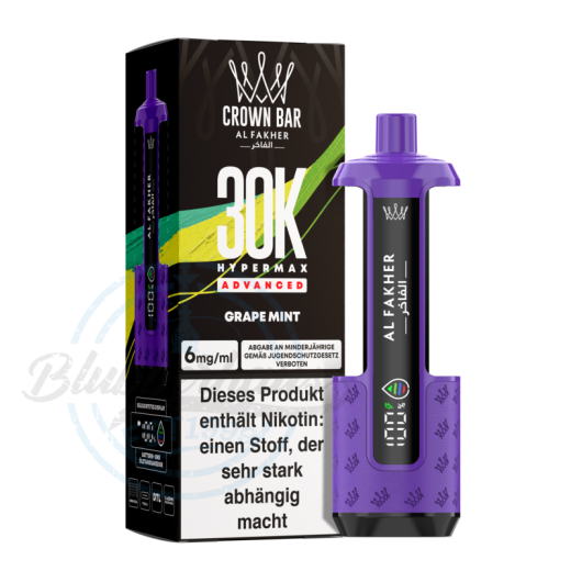 Al Fakher Crown Bar 30K Hypermax Advanced Basisgerät - Grape Mint
