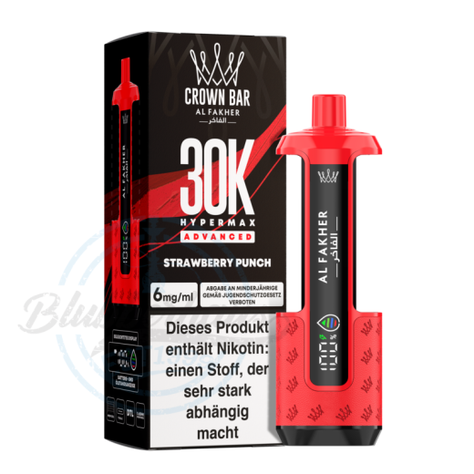 Al Fakher Crown Bar 30K Hypermax Advanced Basisgerät - Strawberry Punch
