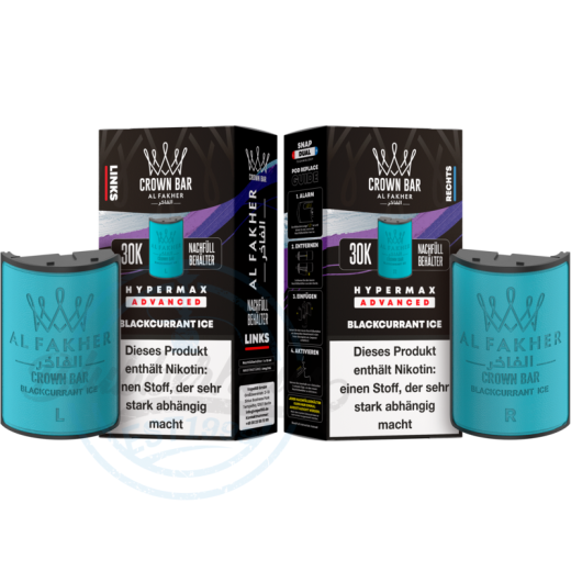 Al Fakher Crown Bar 30K Hypermax Advanced POD 2er Pack - Blackcurrant Ice