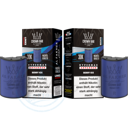 Al Fakher Crown Bar 30K Hypermax Advanced POD 2er Pack - Berry Ice