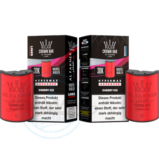 Al Fakher Crown Bar 30K Hypermax Advanced POD 2er Pack - Cherry Ice