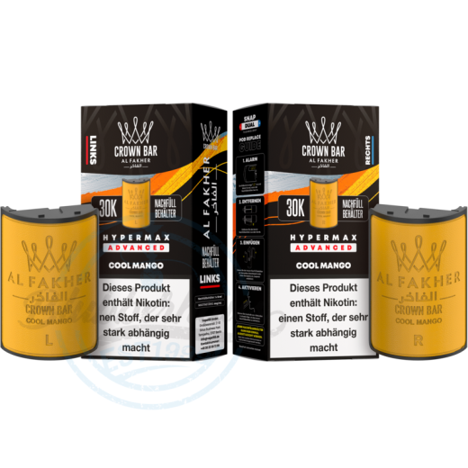 Al Fakher Crown Bar 30K Hypermax Advanced POD 2er Pack - Cool Mango