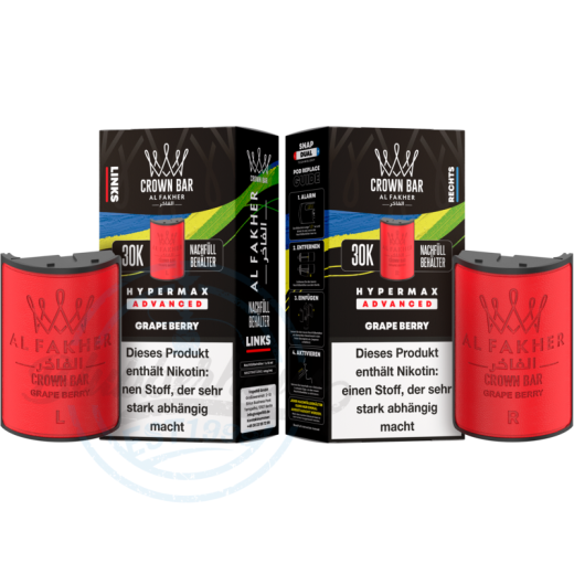 Al Fakher Crown Bar 30K Hypermax Advanced POD 2er Pack - Grape Berry