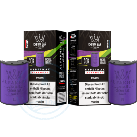 Al Fakher Crown Bar 30K Hypermax Advanced POD 2er Pack - Grape