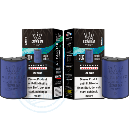 Al Fakher Crown Bar 30K Hypermax Advanced POD 2er Pack - Ice Blue