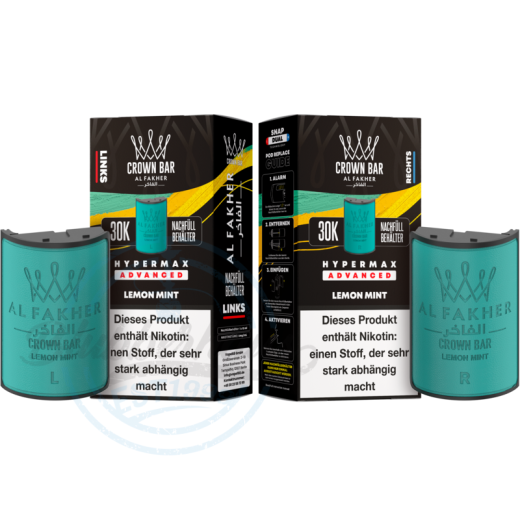 Al Fakher Crown Bar 30K Hypermax Advanced POD 2er Pack - Lemon Mint