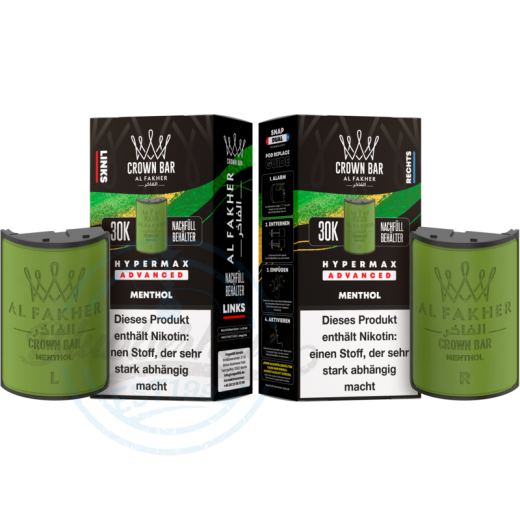 Al Fakher Crown Bar 30K Hypermax Advanced POD 2er Pack - Menthol