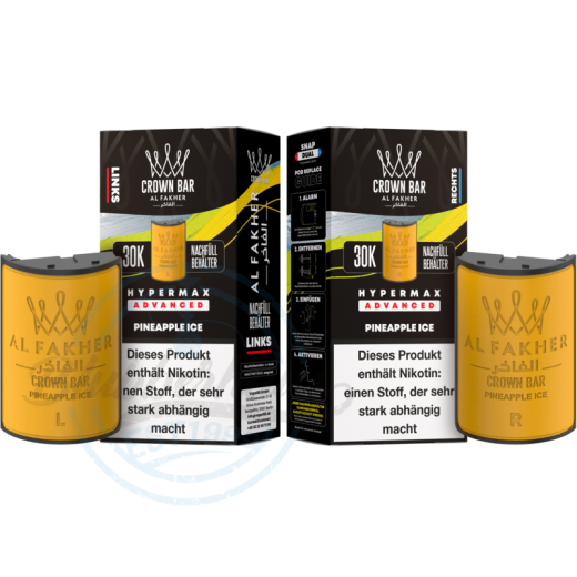 Al Fakher Crown Bar 30K Hypermax Advanced POD 2er Pack - Pineapple Ice