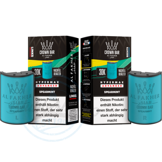 Al Fakher Crown Bar 30K Hypermax Advanced POD 2er Pack - Spearmint