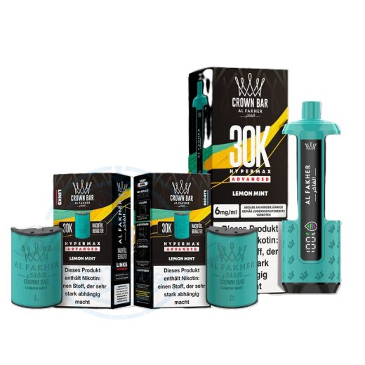 Al Fakher Crown Bar 30K Hypermax Advanced KIT SPARSET - Lemon Mint