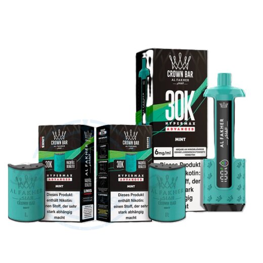 Al Fakher Crown Bar 30K Hypermax Advanced KIT SPARSET - Mint