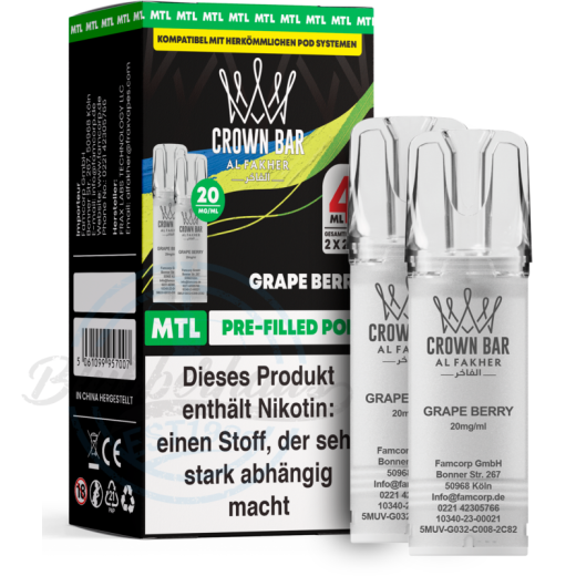 Al Fakher Crown Bar 600 (MTL) 2er POD - Grape Berry