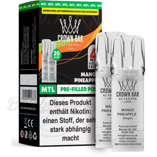 Al Fakher Crown Bar 600 (MTL) 2er POD - Mango Pineapple