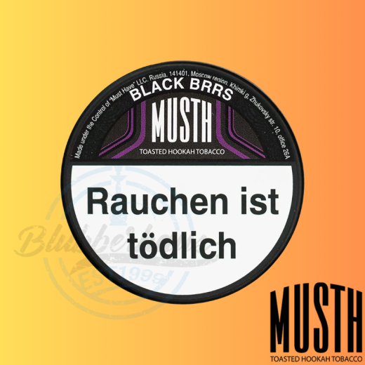 MustH Shisha Tabak 200g - BLACK BRRS