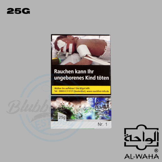 Al Waha Shisha Tabak 25g - NR.1/T&M (Traube Minze)
