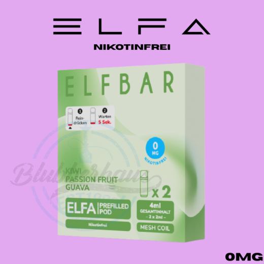 ELFBAR ELFA PODS Nikotinfrei 0mg - Kiwi Passionfruit Guava