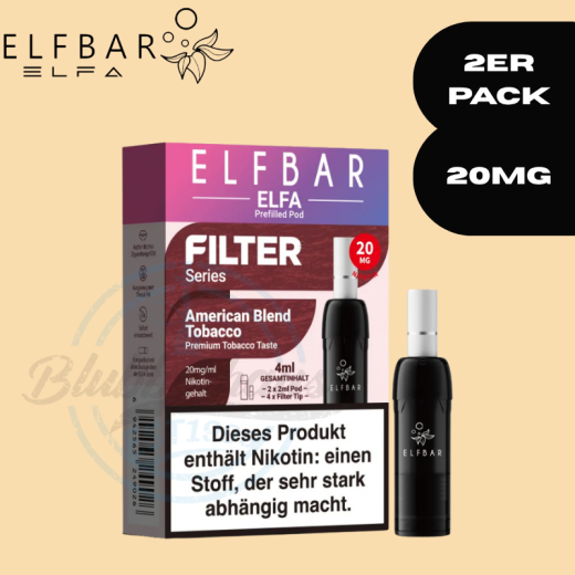 ELFBAR ELFA PODS 20MG - American Blend Tobacco - FILTER SERIES
