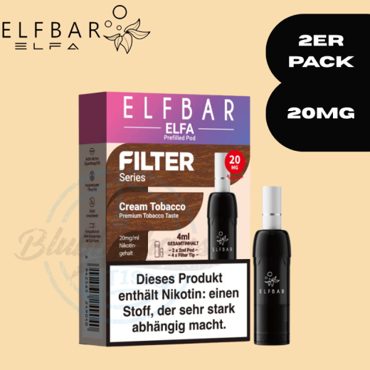 ELFBAR ELFA PODS 20MG - Cream Tobacco - FILTER SERIES